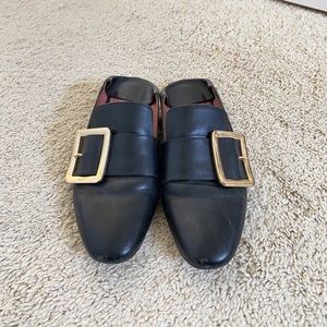 Bally Black Leather Mules Loafers